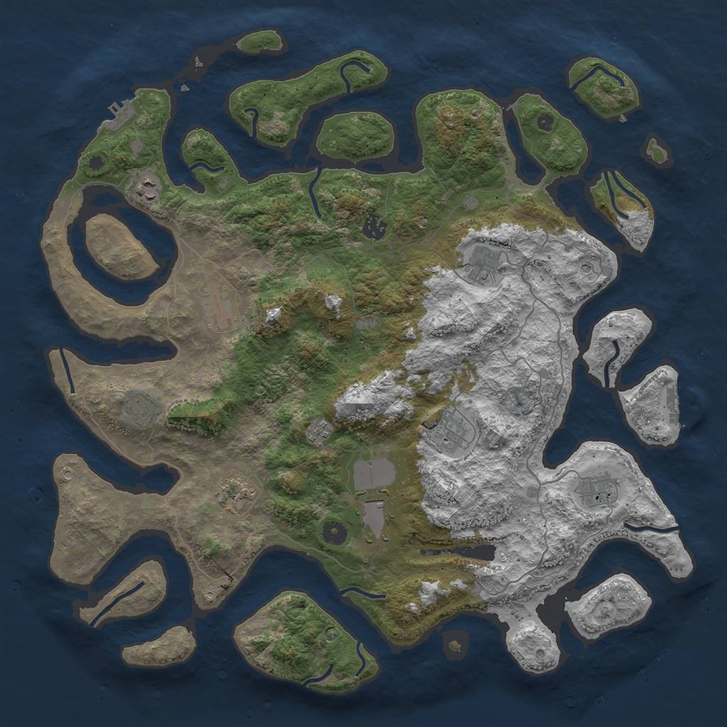 Rust Map: Procedural Map, Size: 4500, Seed: 88150764, 15 Monuments