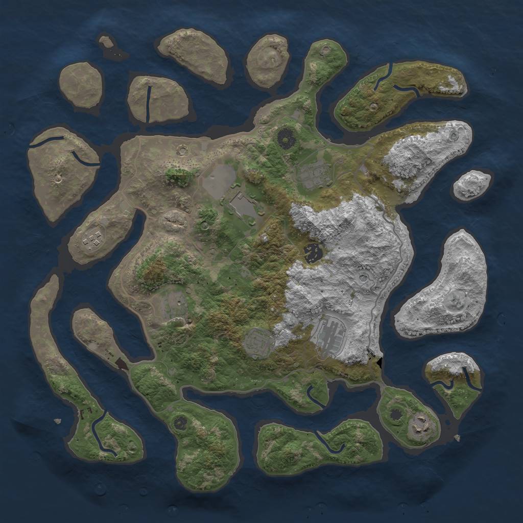 Rust Map: Procedural Map, Size: 4000, Seed: 7069, 11 Monuments