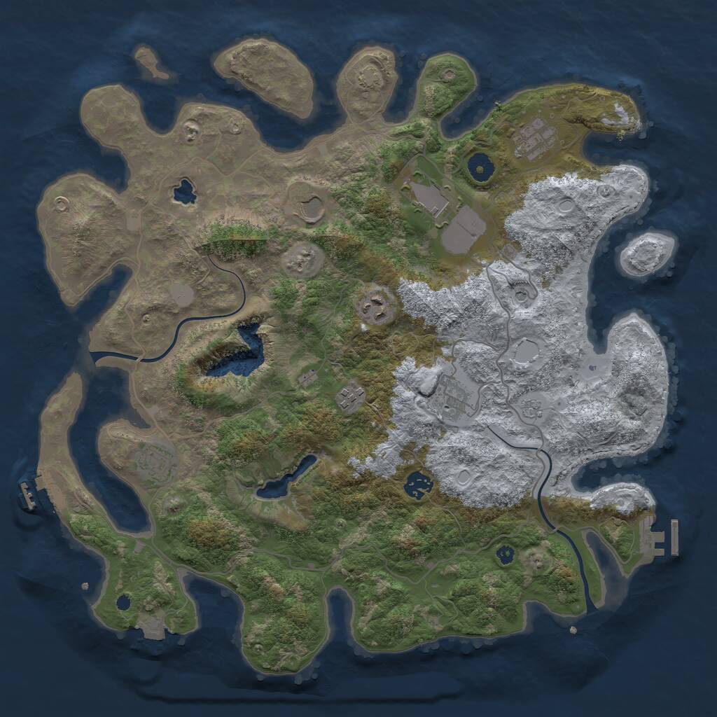 Rust Map: Procedural Map, Size: 4000, Seed: 7069, 14 Monuments