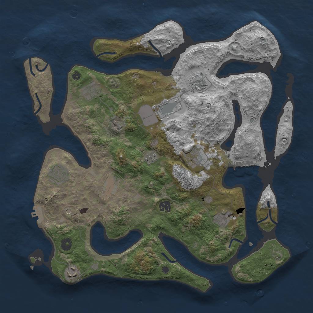 Rust Map: Procedural Map, Size: 3900, Seed: 19114, 15 Monuments