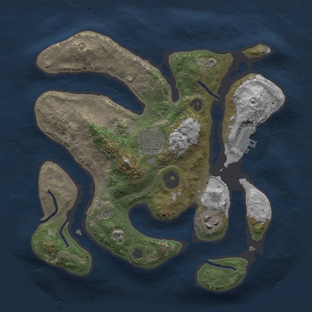 Rust Map: Procedural Map, Size: 2700, Seed: 3008, 6 Monuments