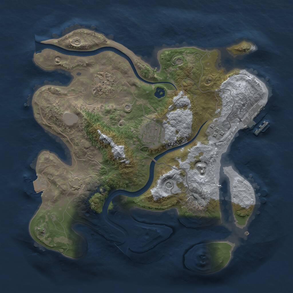 Rust Map: Procedural Map, Size: 2700, Seed: 3008, 7 Monuments
