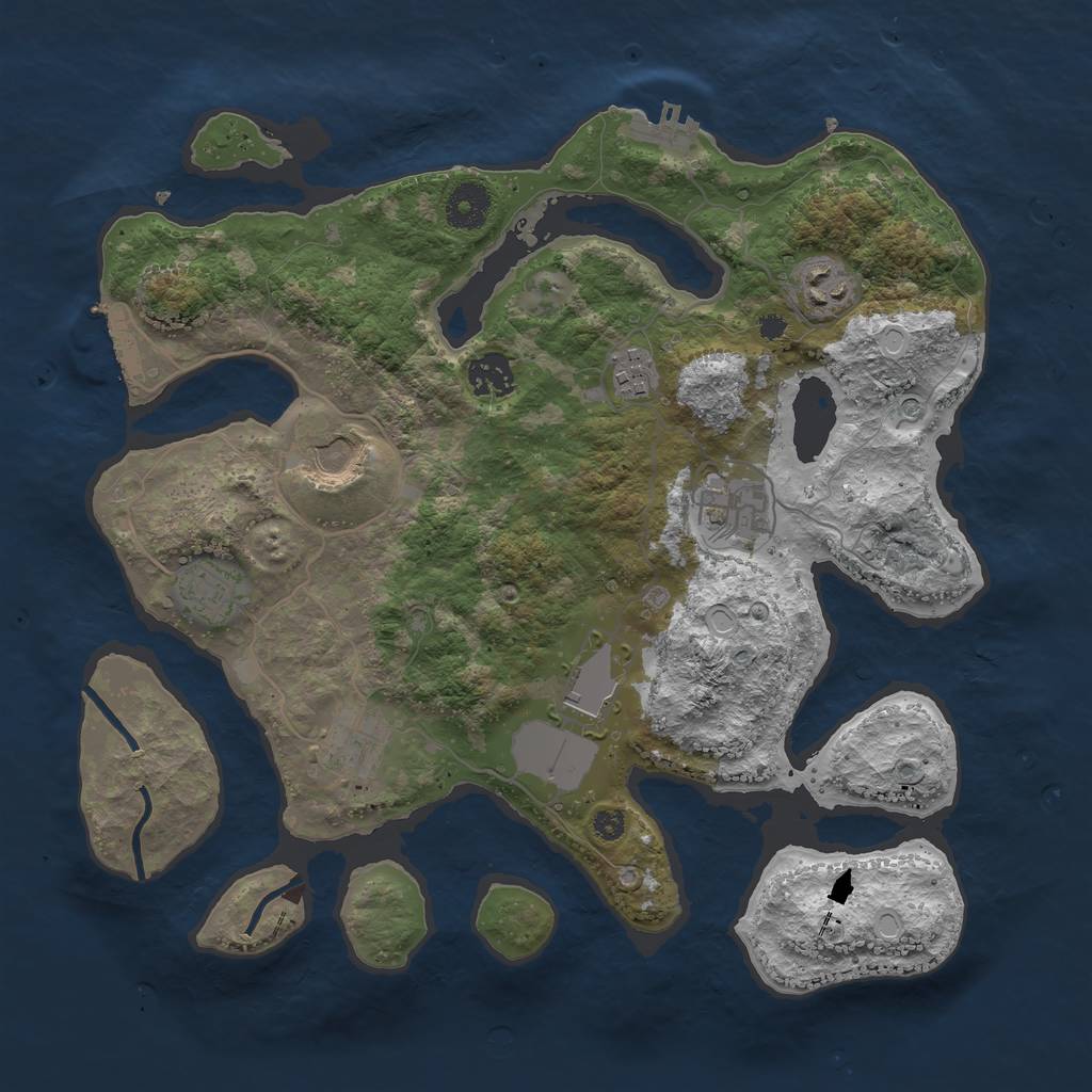 Rust Map: Procedural Map, Size: 3560, Seed: 2011, 16 Monuments