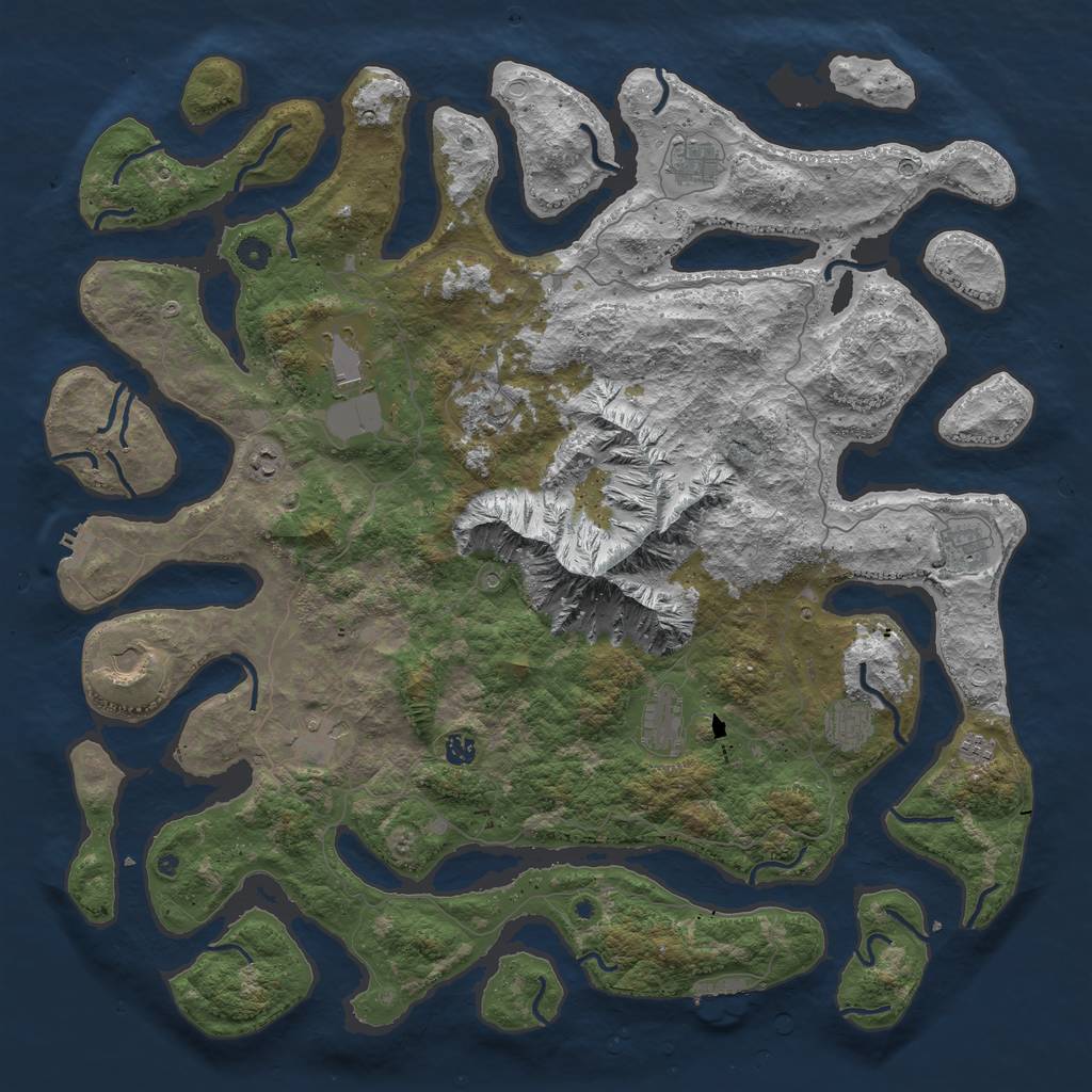 Rust Map: Procedural Map, Size: 5194, Seed: 24396524, 22 Monuments