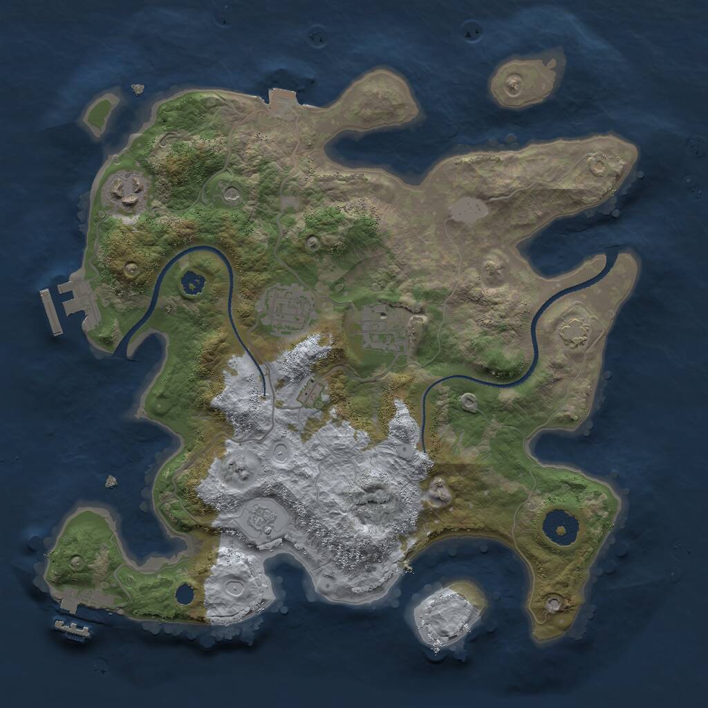 Rust Map: Procedural Map, Size: 3000, Seed: 6024972, 9 Monuments