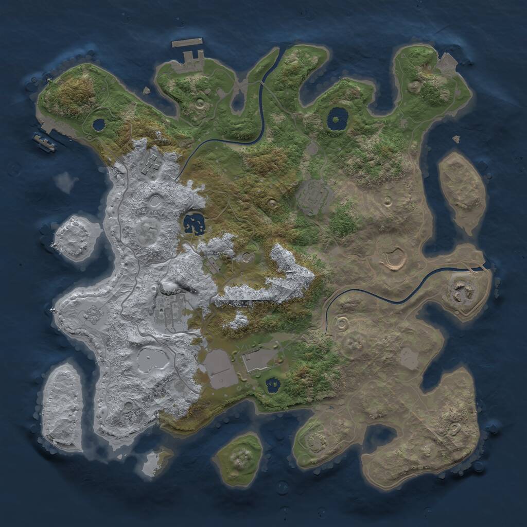 Rust Map: Procedural Map, Size: 3500, Seed: 25848741, 13 Monuments