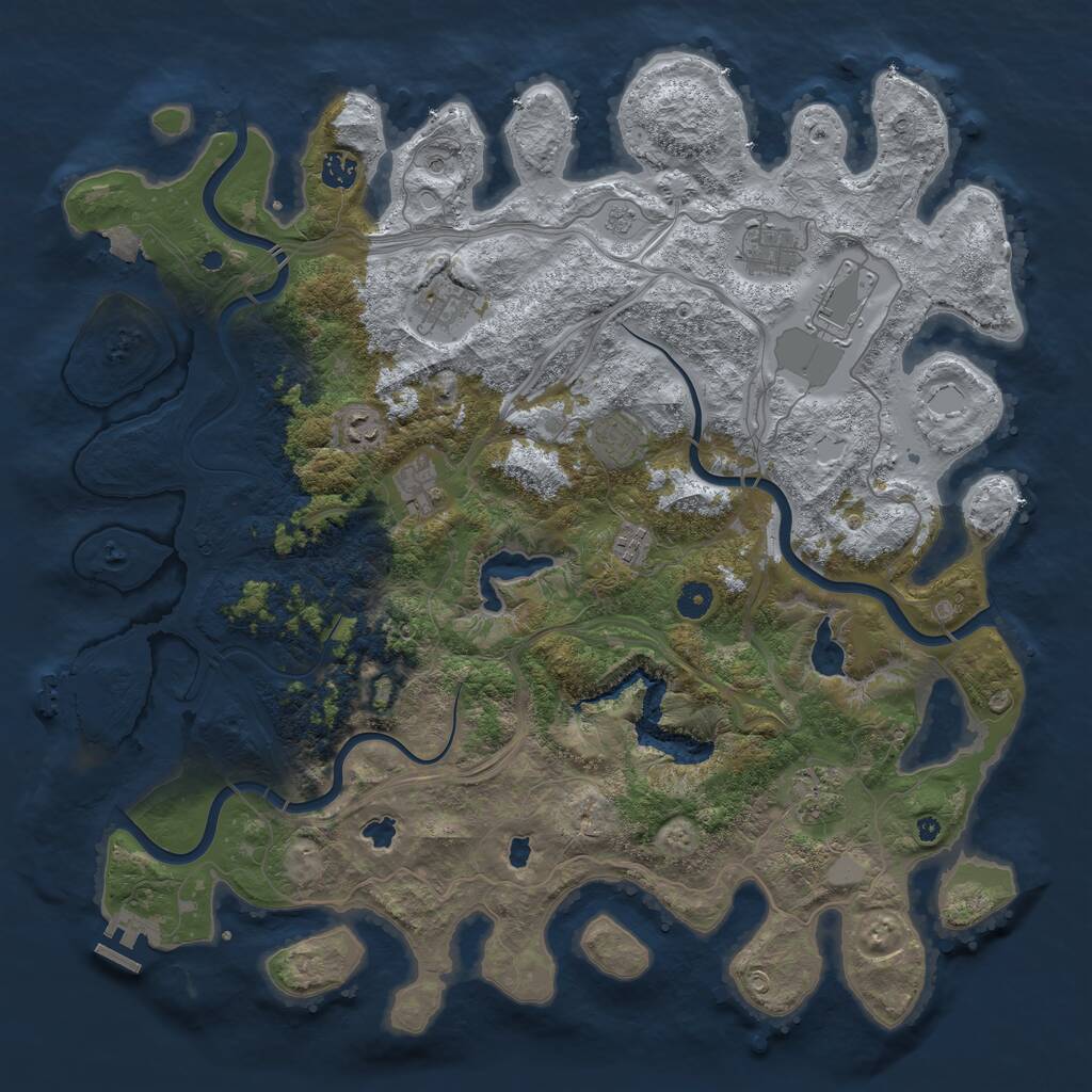 Rust Map: Procedural Map, Size: 4500, Seed: 1149425160, 15 Monuments