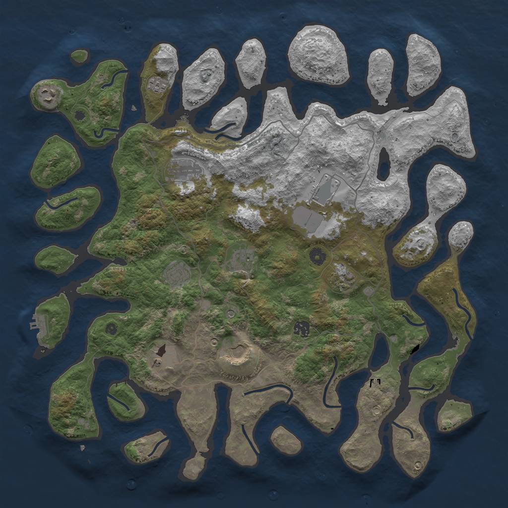 Rust Map: Procedural Map, Size: 4500, Seed: 1149425160, 14 Monuments