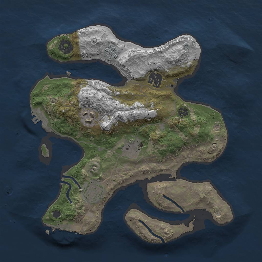 Rust Map: Procedural Map, Size: 2750, Seed: 133713, 9 Monuments