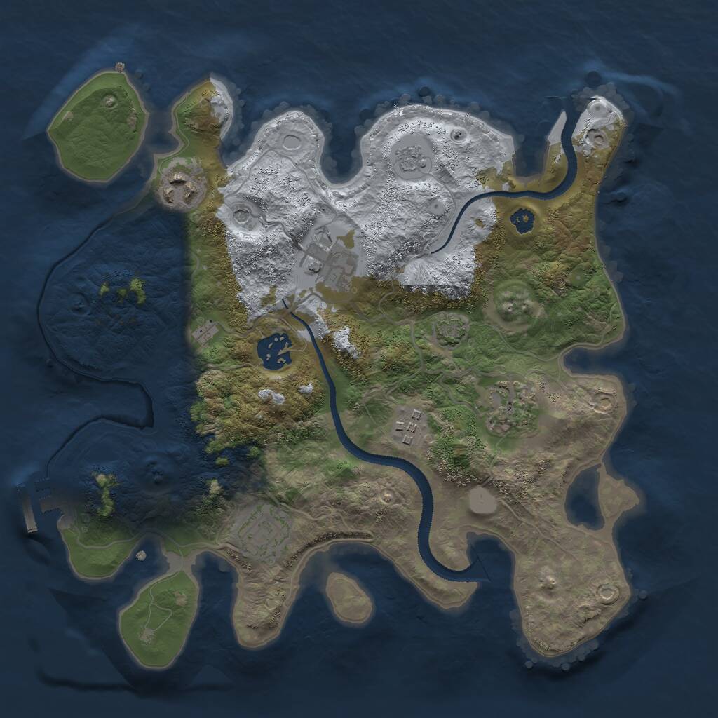 Rust Map: Procedural Map, Size: 3000, Seed: 234592546, 11 Monuments