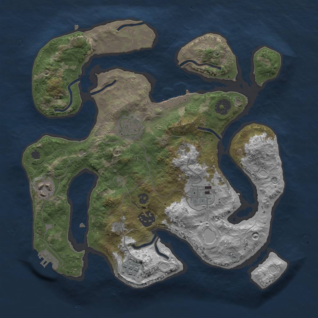 Rust Map: Procedural Map, Size: 3000, Seed: 51662456, 13 Monuments