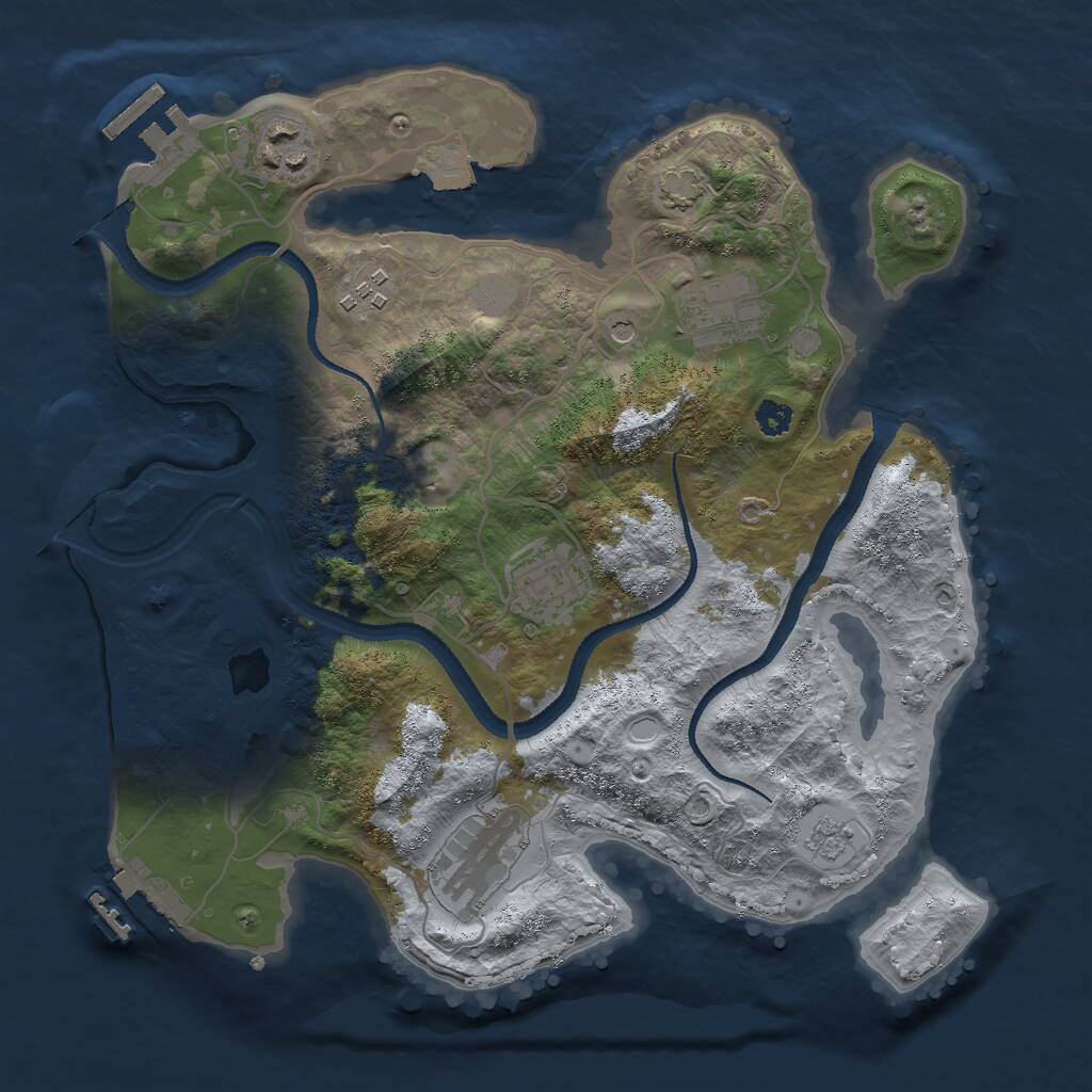 Rust Map: Procedural Map, Size: 3000, Seed: 51662456, 11 Monuments