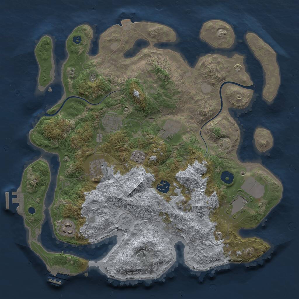 Rust Map: Procedural Map, Size: 3500, Seed: 28722, 13 Monuments
