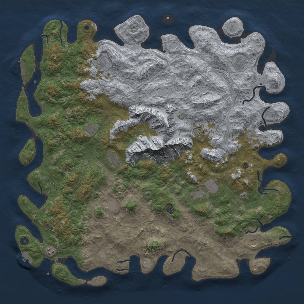 Rust Map: Procedural Map, Size: 5500, Seed: 69, 18 Monuments