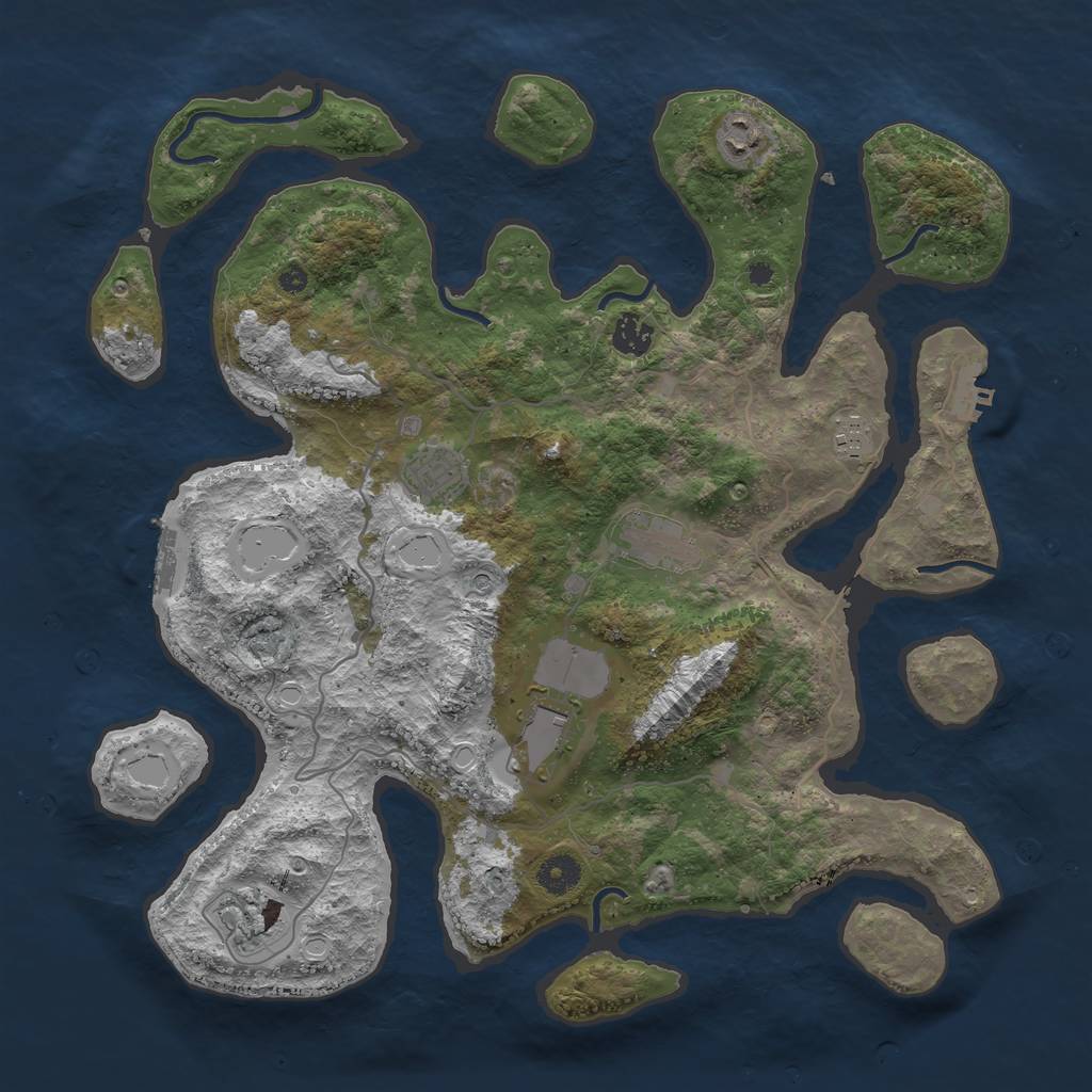 Rust Map: Procedural Map, Size: 4000, Seed: 73904182, 15 Monuments