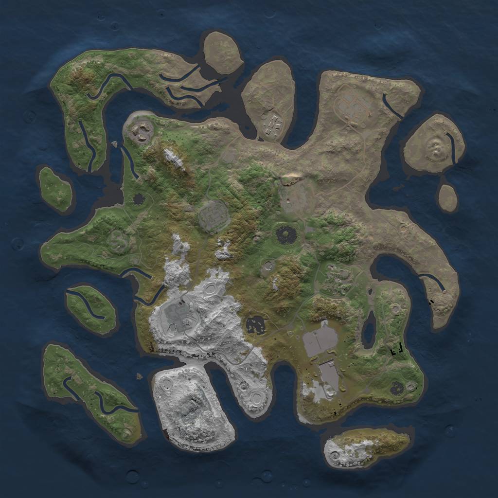 Rust Map: Procedural Map, Size: 3750, Seed: 969636, 15 Monuments