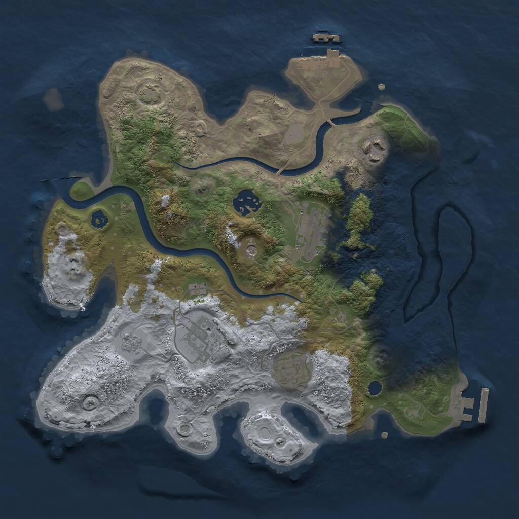 Rust Map: Procedural Map, Size: 3000, Seed: 709720976, 11 Monuments
