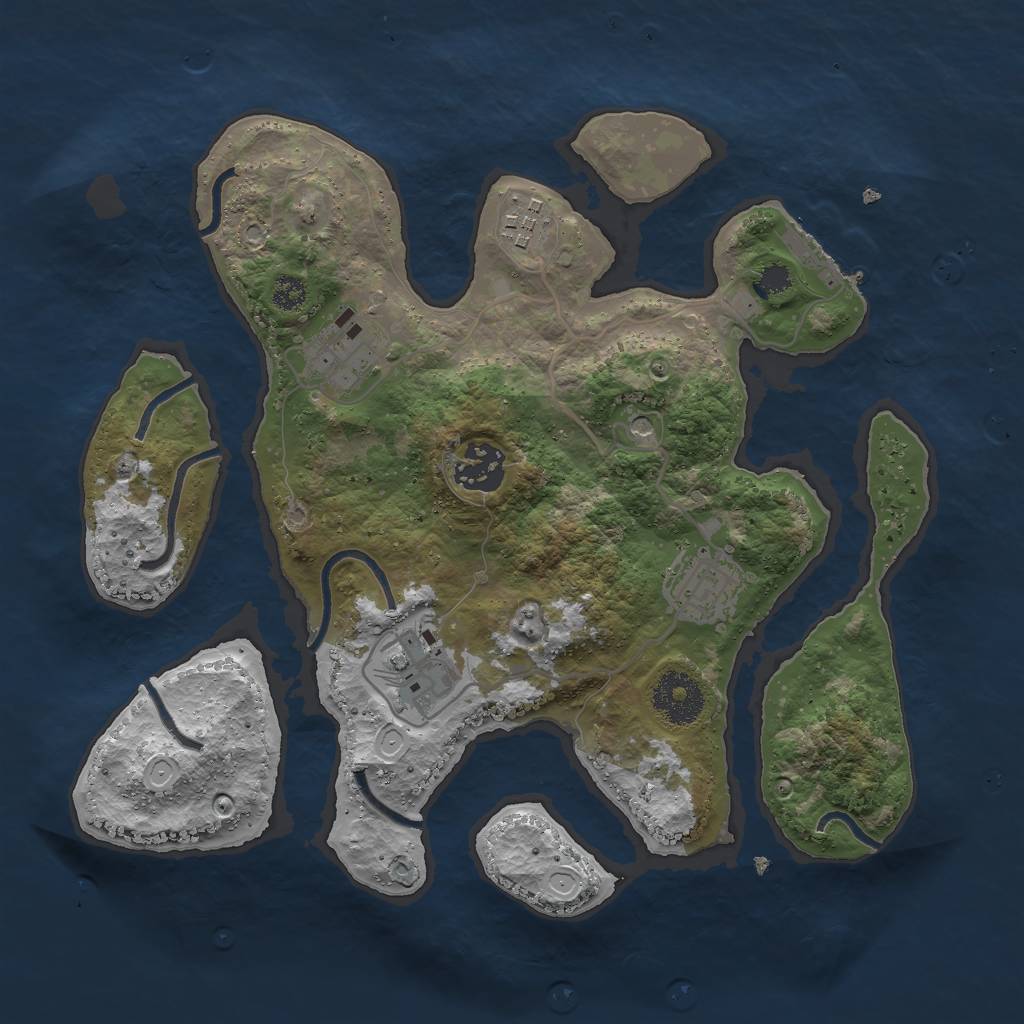 Rust Map: Procedural Map, Size: 3000, Seed: 709720976, 12 Monuments