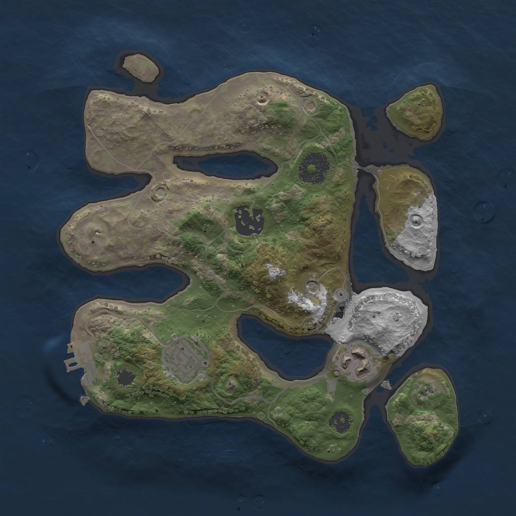 Rust Map: Procedural Map, Size: 2500, Seed: 1517346474, 7 Monuments