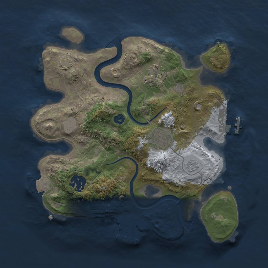 Rust Map: Procedural Map, Size: 2500, Seed: 1517346474, 8 Monuments