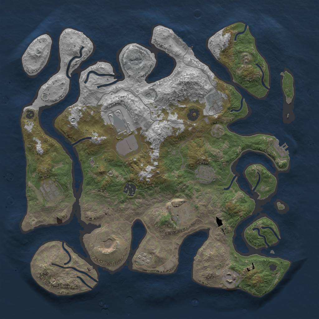 Rust Map: Procedural Map, Size: 3800, Seed: 16431648, 14 Monuments