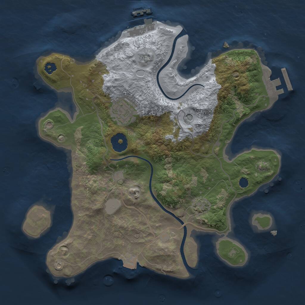 Rust Map: Procedural Map, Size: 2600, Seed: 5232554, 6 Monuments