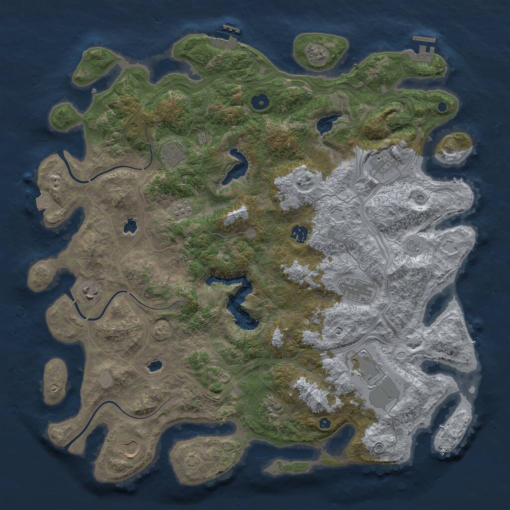 Rust Map: Procedural Map, Size: 4500, Seed: 984651351, 15 Monuments