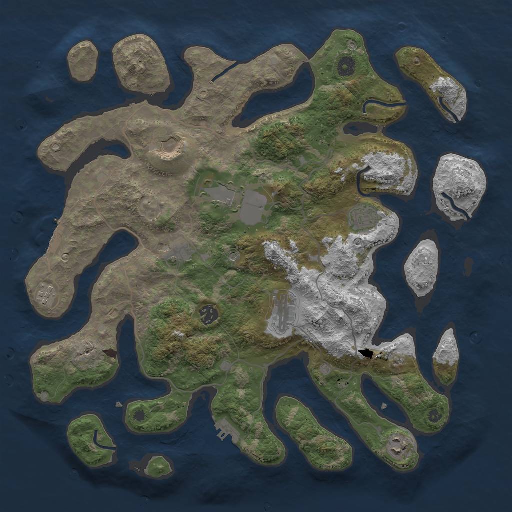 Rust Map: Procedural Map, Size: 4000, Seed: 87613213, 13 Monuments