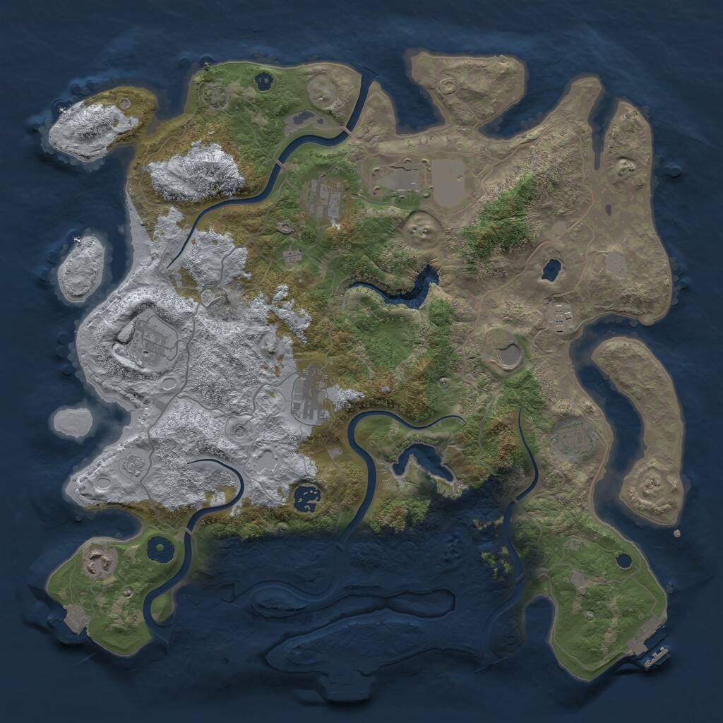 Rust Map: Procedural Map, Size: 4000, Seed: 8722097, 15 Monuments