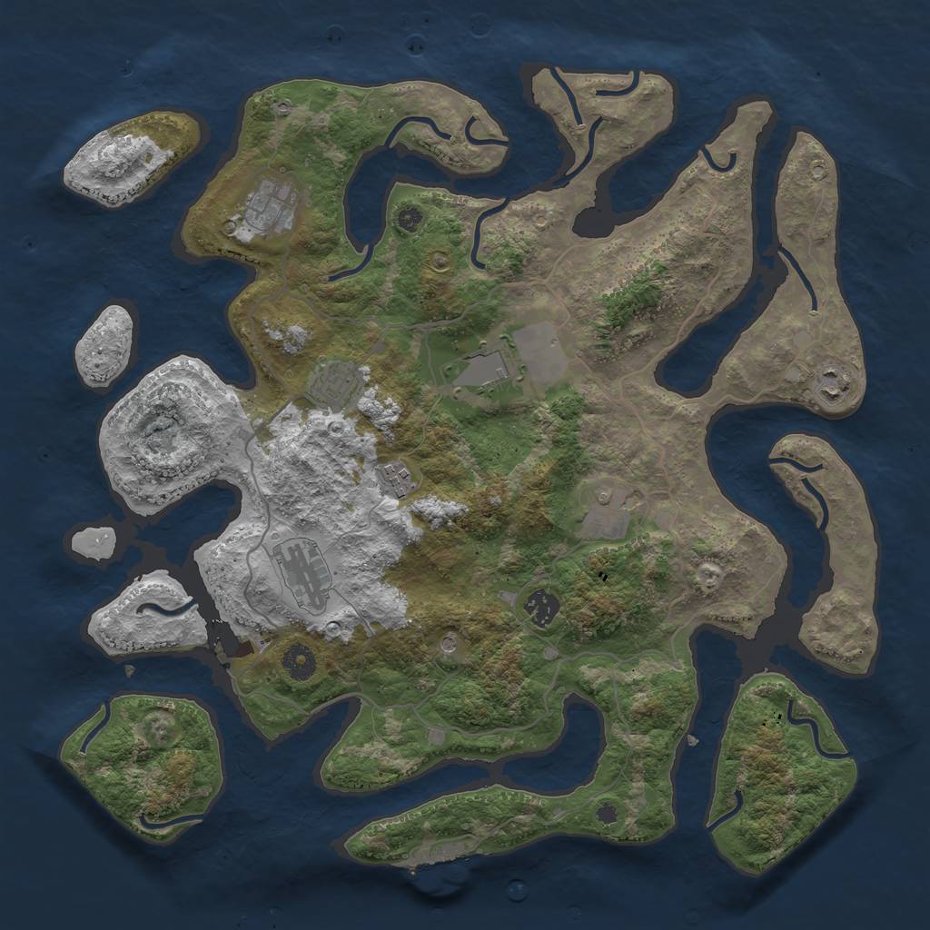 Rust Map: Procedural Map, Size: 4000, Seed: 8722097, 12 Monuments