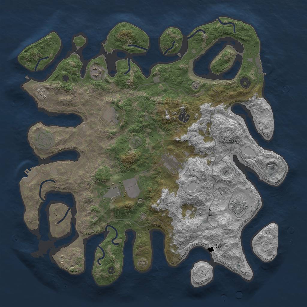 Rust Map: Procedural Map, Size: 4100, Seed: 67385, 16 Monuments