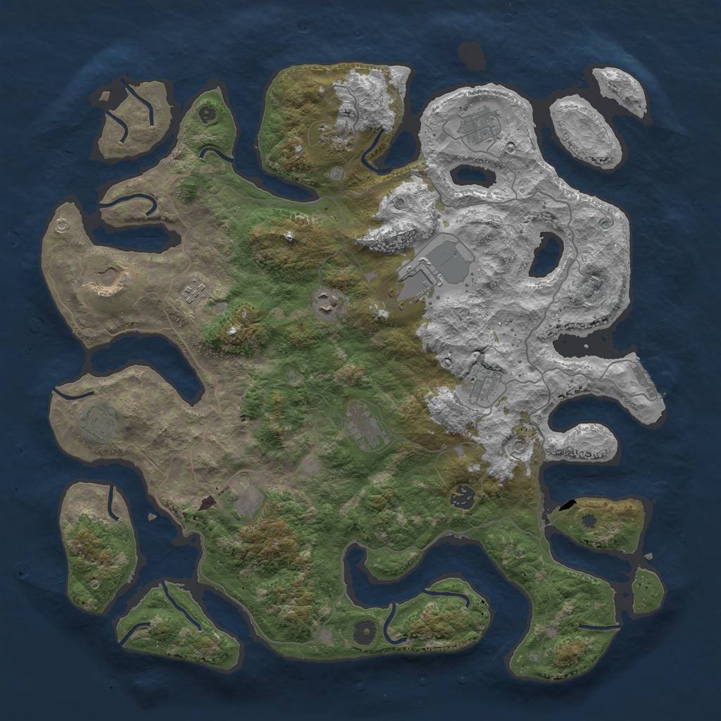 Rust Map: Procedural Map, Size: 4500, Seed: 4682194, 15 Monuments