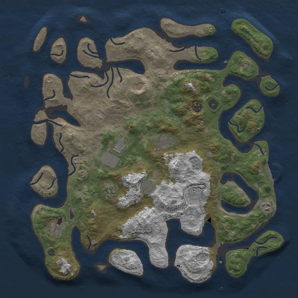 Rust Map: Procedural Map, Size: 4500, Seed: 1911313733, 14 Monuments