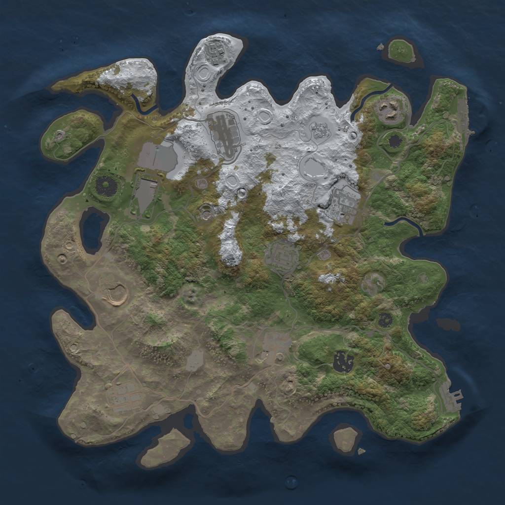 Rust Map: Procedural Map, Size: 3500, Seed: 567115254, 19 Monuments