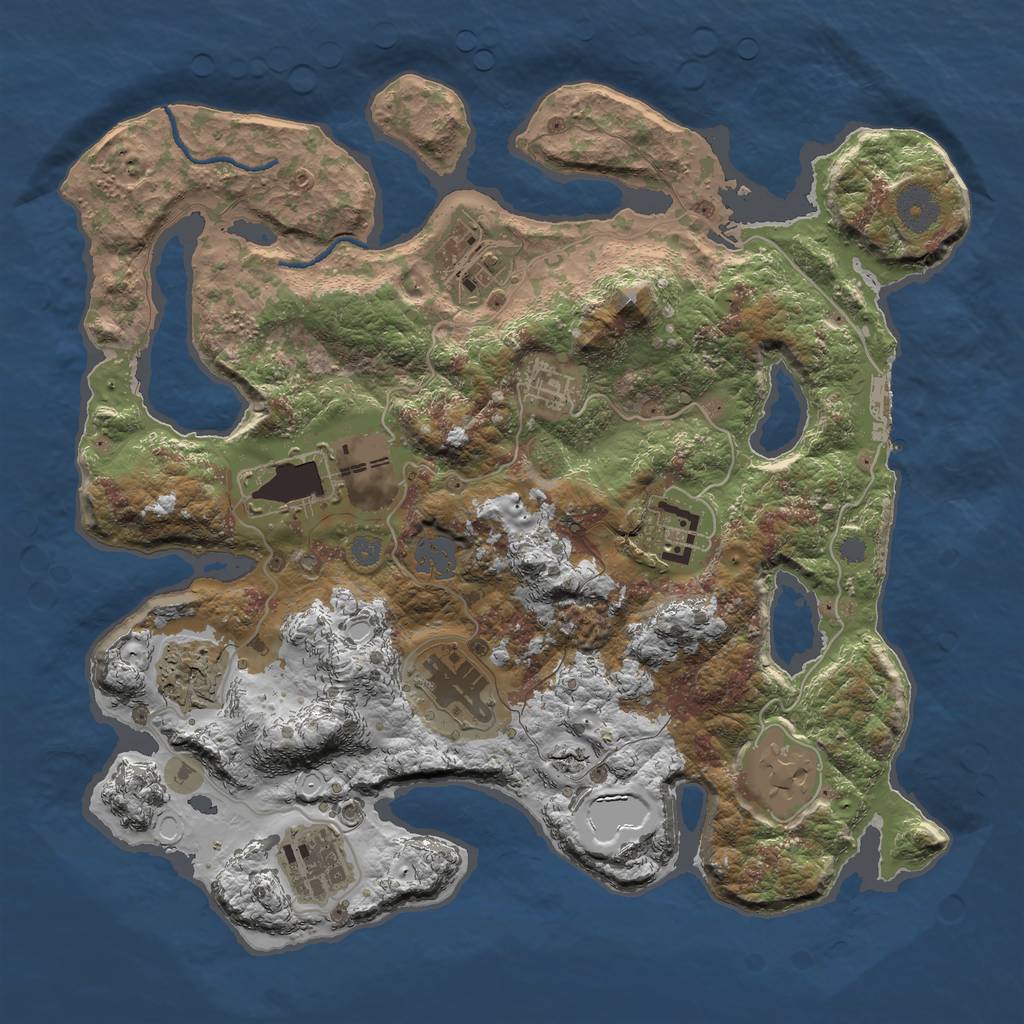 Rust Map: Procedural Map, Size: 3500, Seed: 1566, 14 Monuments