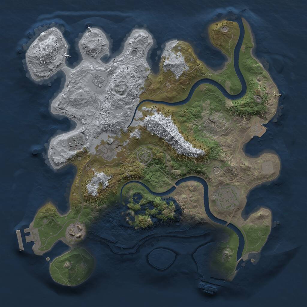 Rust Map: Procedural Map, Size: 3000, Seed: 440697166, 10 Monuments