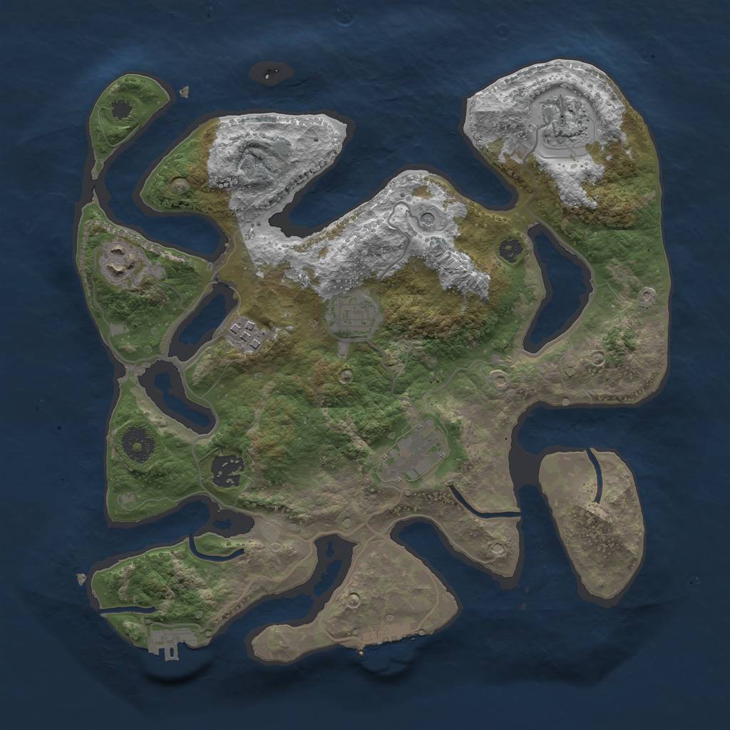 Rust Map: Procedural Map, Size: 3250, Seed: 650000, 11 Monuments