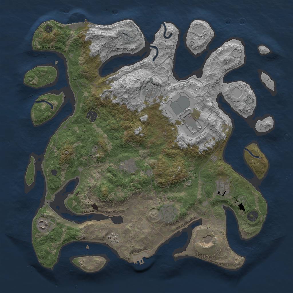 Rust Map: Procedural Map, Size: 4000, Seed: 9104, 20 Monuments