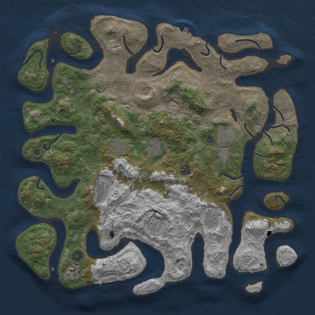 Rust Map: Procedural Map, Size: 4500, Seed: 17590, 15 Monuments