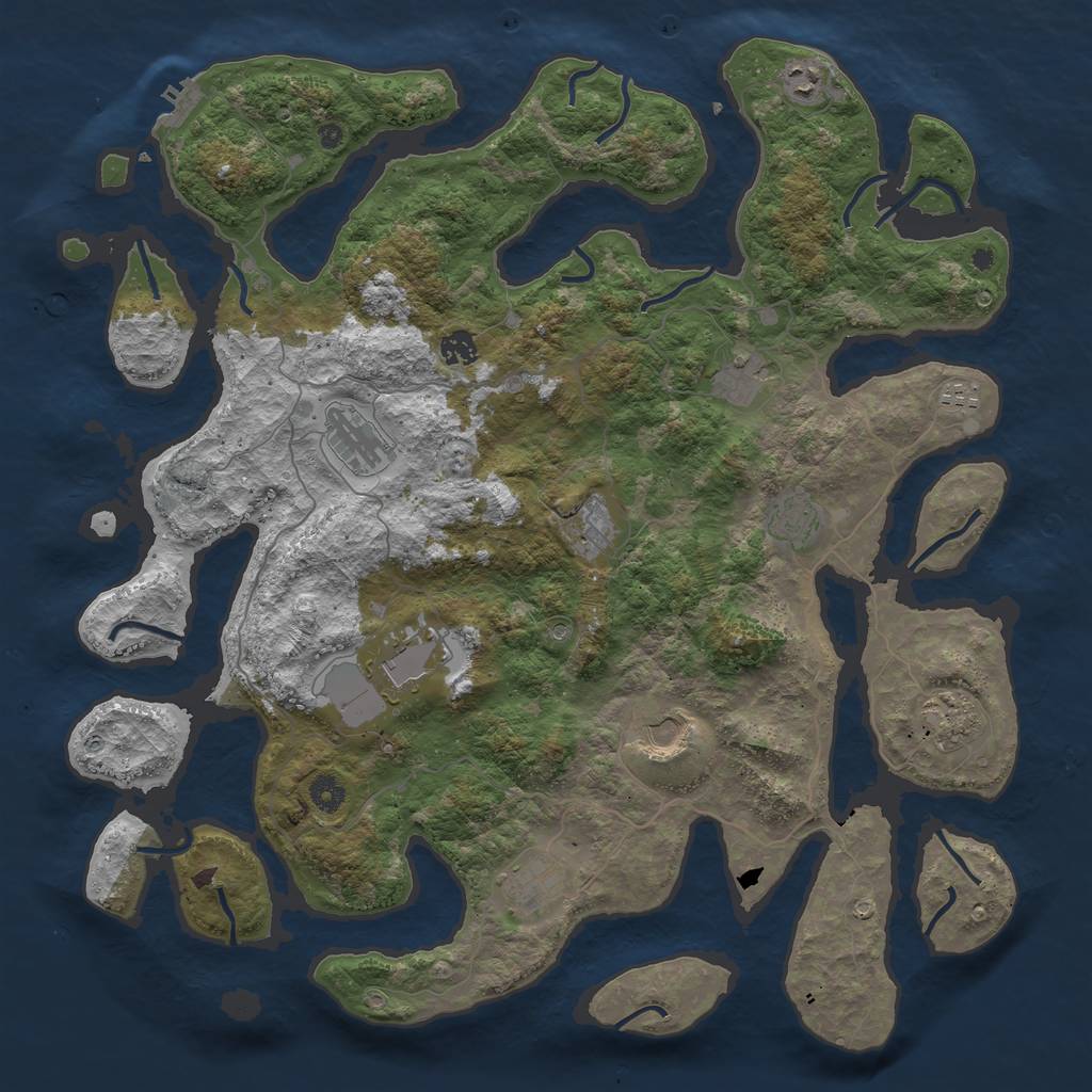 Rust Map: Procedural Map, Size: 4500, Seed: 8223, 15 Monuments