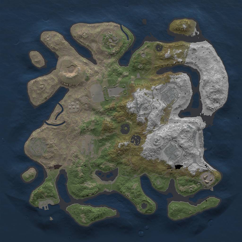 Rust Map: Procedural Map, Size: 3500, Seed: 731680104, 15 Monuments