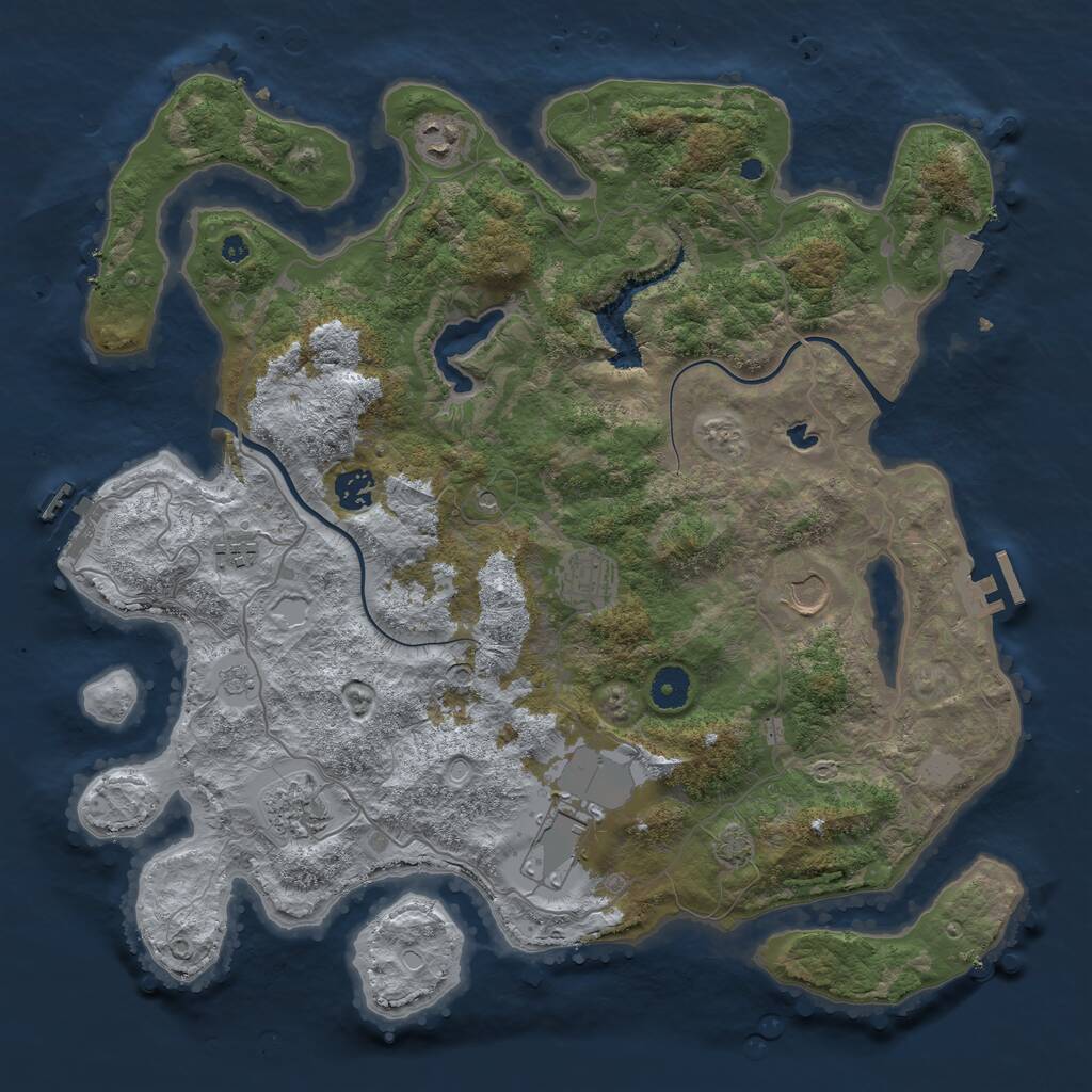 Rust Map: Procedural Map, Size: 4000, Seed: 66830, 13 Monuments