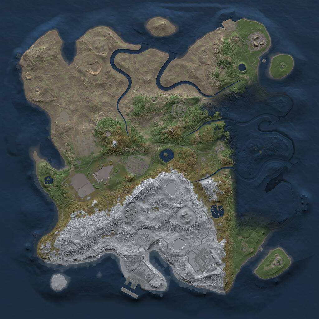 Rust Map: Procedural Map, Size: 3500, Seed: 1595292859, 14 Monuments