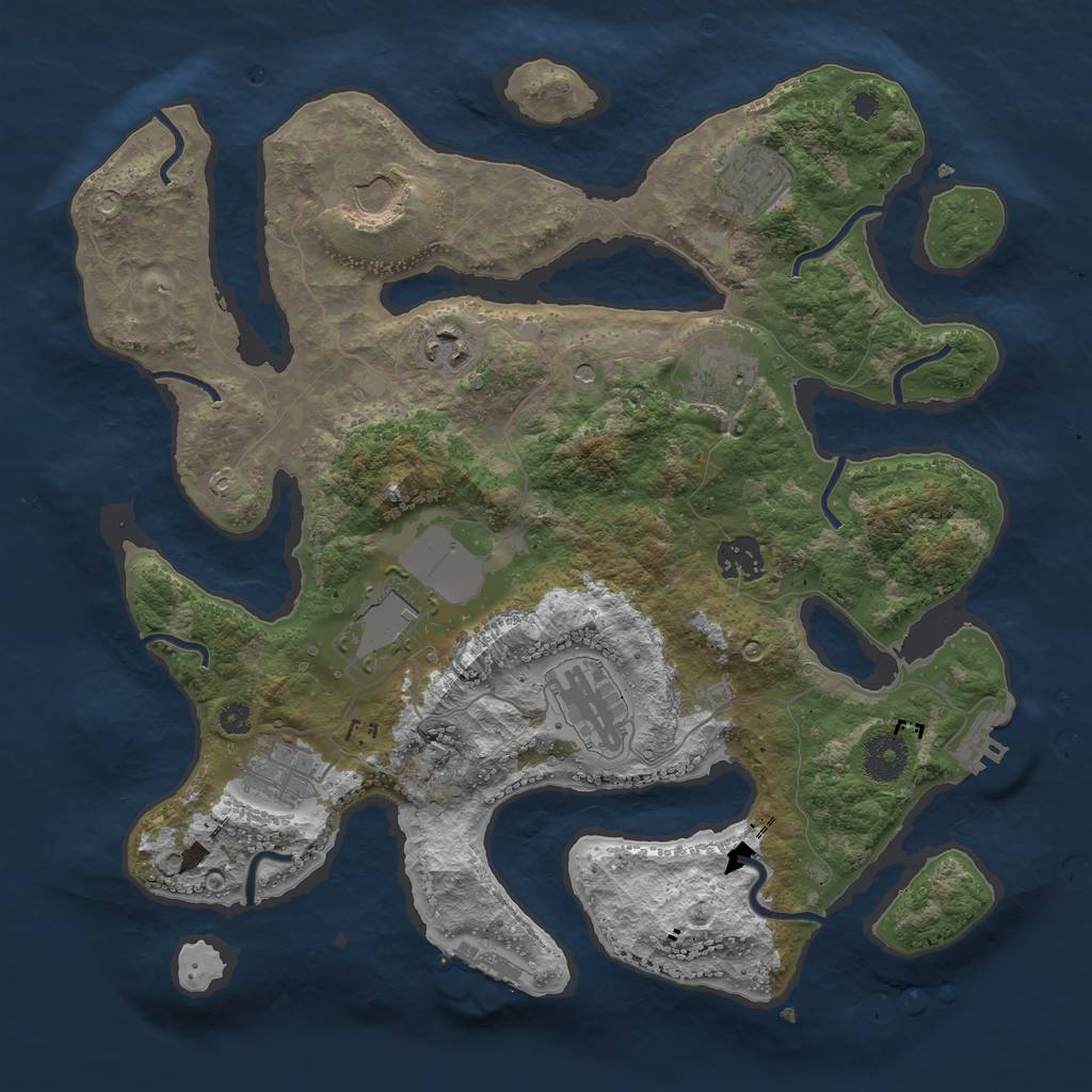 Rust Map: Procedural Map, Size: 3500, Seed: 1595292859, 13 Monuments