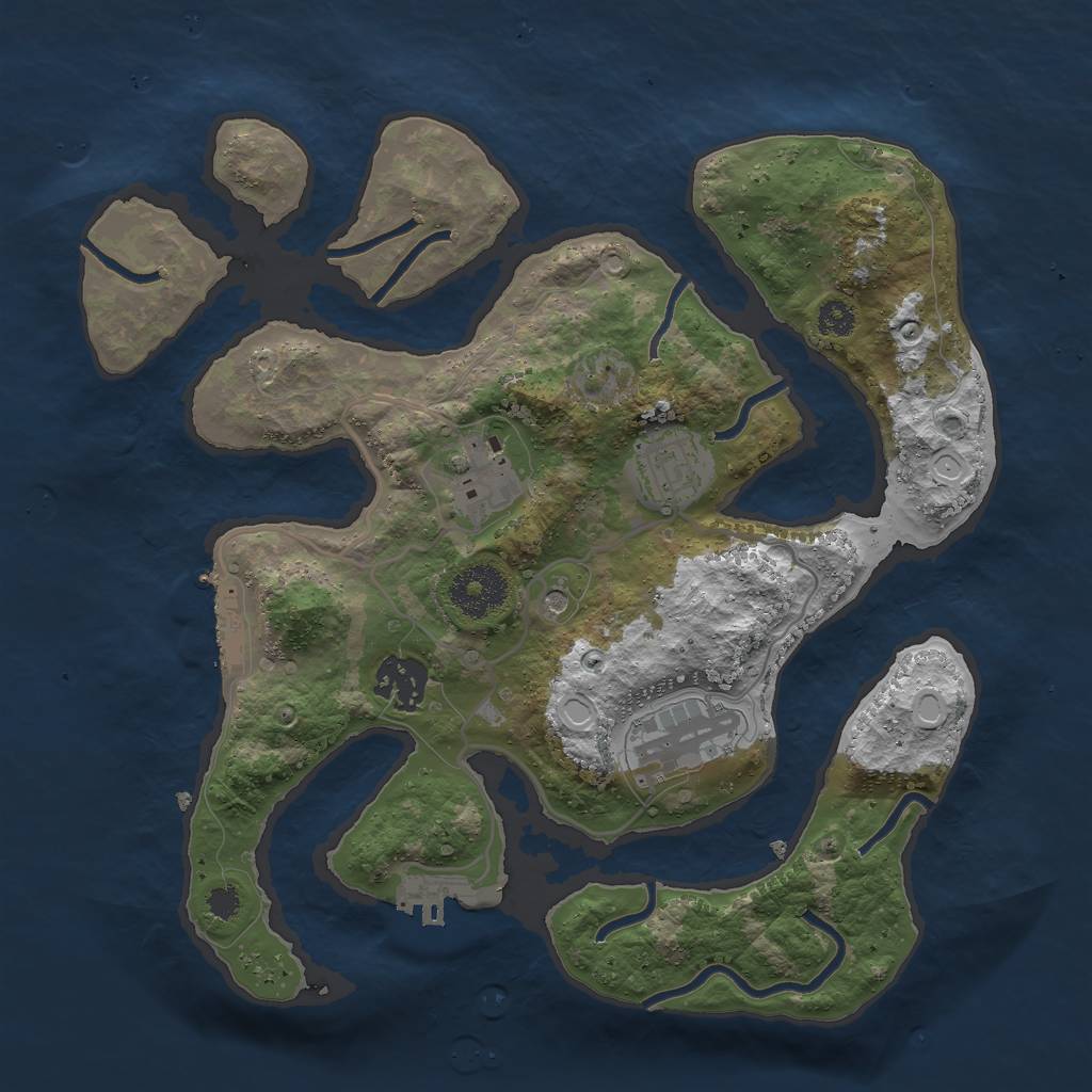 Rust Map: Procedural Map, Size: 3000, Seed: 291050764, 15 Monuments