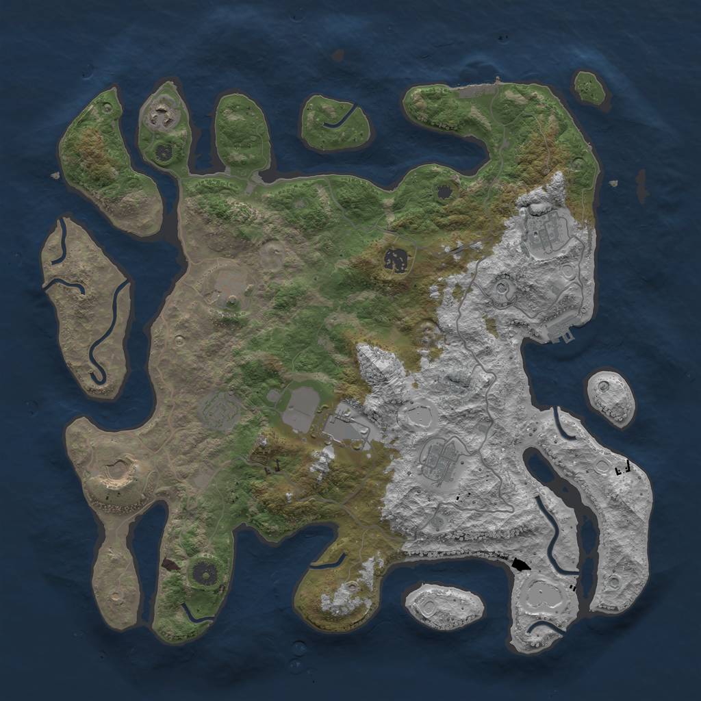 Rust Map: Procedural Map, Size: 4250, Seed: 3927, 19 Monuments