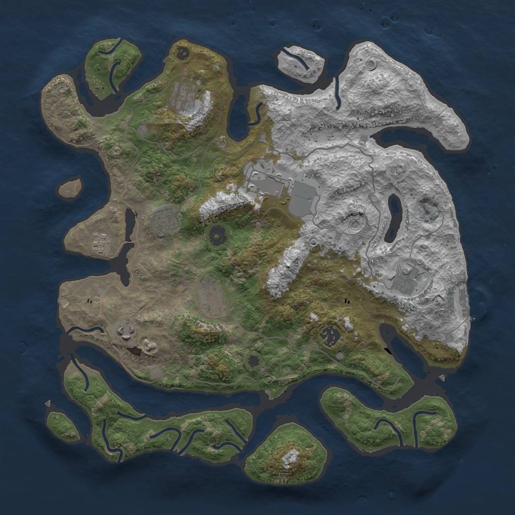 Rust Map: Procedural Map, Size: 4000, Seed: 1337777, 12 Monuments