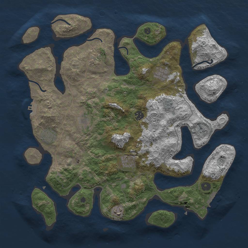 Rust Map: Procedural Map, Size: 4000, Seed: 32000, 16 Monuments