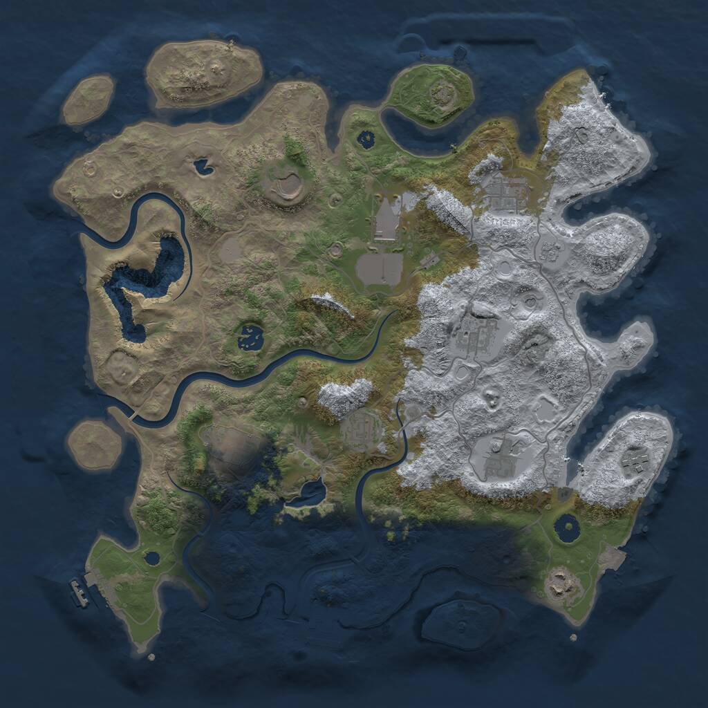Rust Map: Procedural Map, Size: 4000, Seed: 32000, 16 Monuments