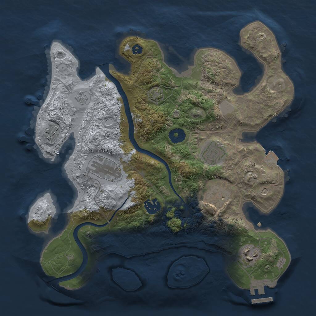 Rust Map: Procedural Map, Size: 3000, Seed: 18238125, 11 Monuments